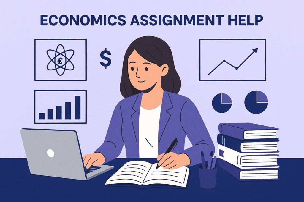 Economics student interpreting models and data