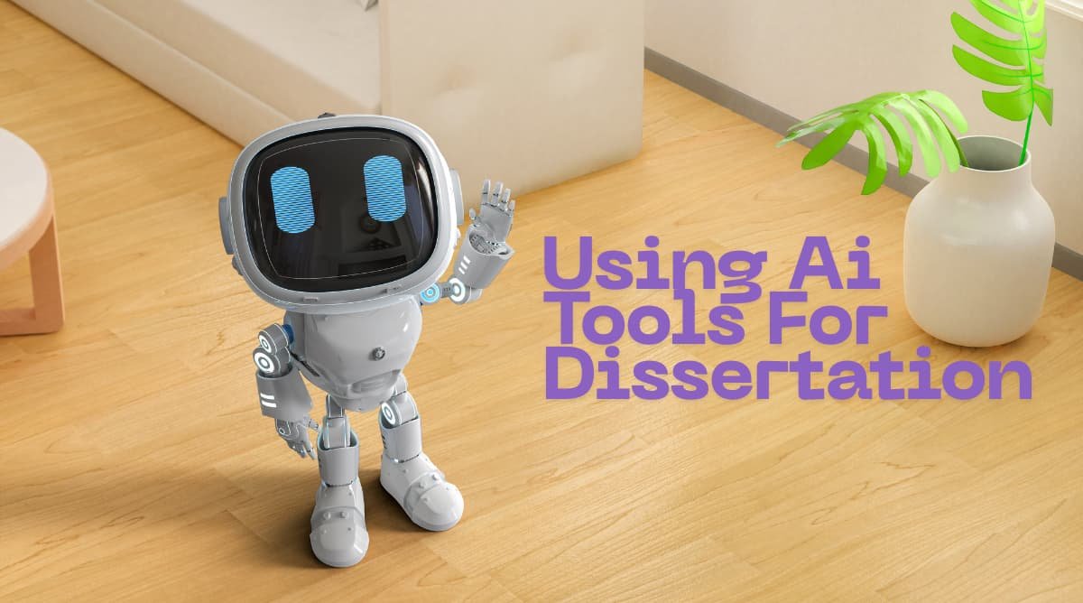 Using AI Tools for Dissertations in the UK – Ethical & Turnitin-Safe Using AI tools for dissertation writing ethically in the UK with notes, laptop and charts